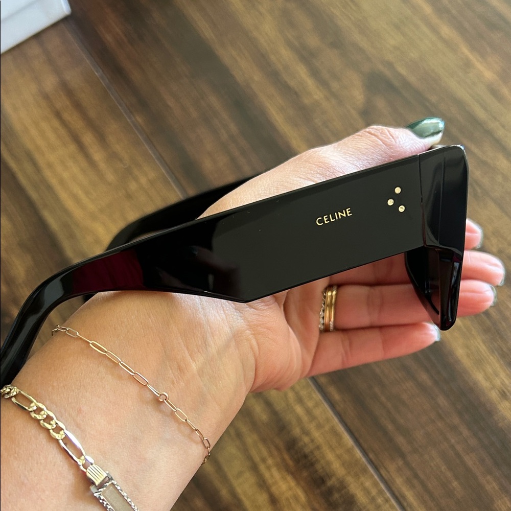 Celine Bold Black Rectangular Sunglasses - image 6